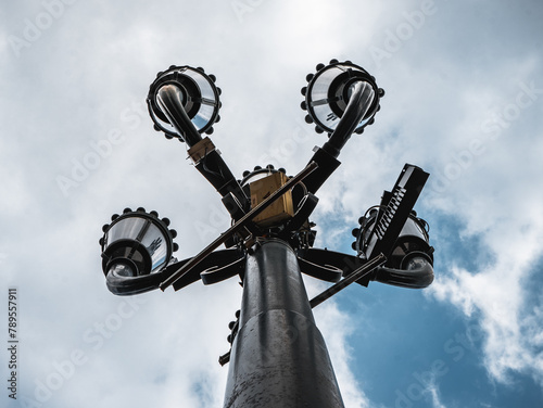 Old lamppost in the downtown of Turin, Sky View