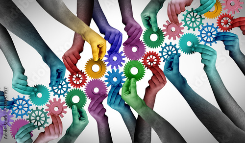Tableau sur toile United Diverse Workers Progress and inclusivity as an inclusive diverse team in