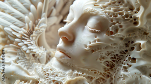 Sculptural Artwork of a Coral-Inspired Face
