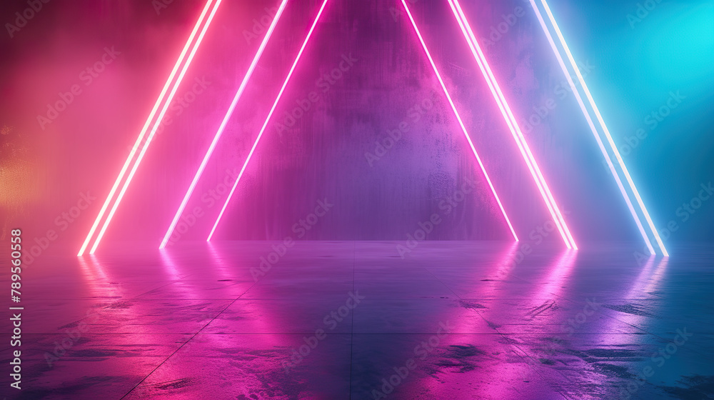 Fototapeta premium Neon Lighting Minimalist background