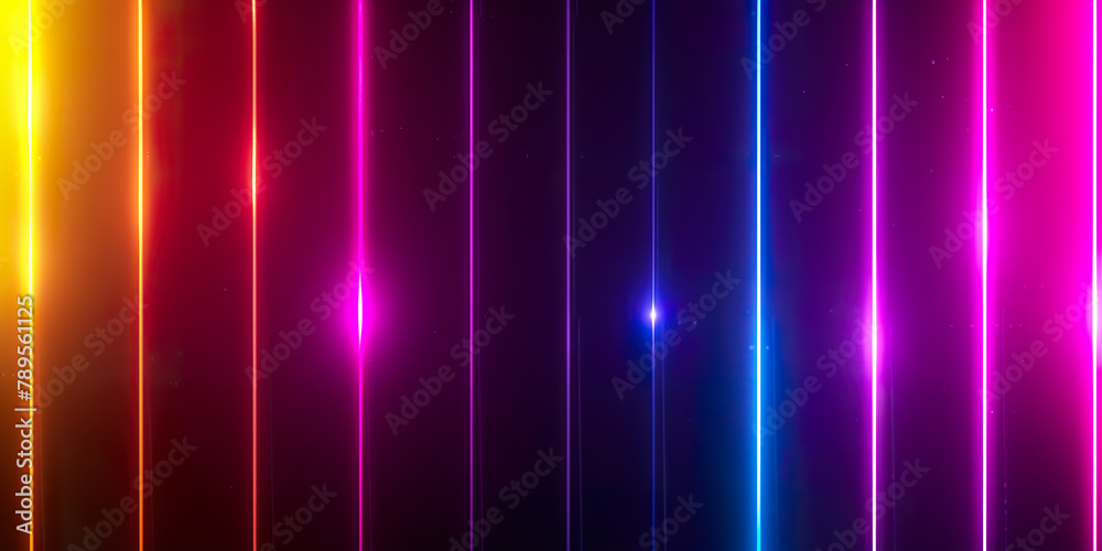 neon lights banner with copy space black background
