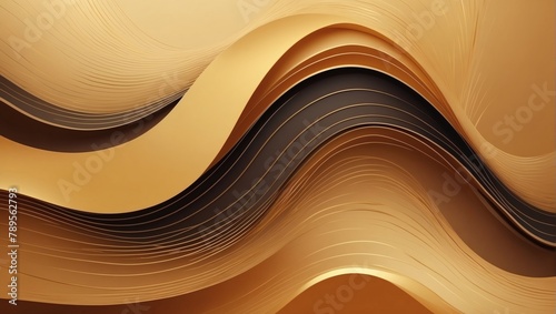 Amber topaz gold abstract background. Color gradient Geometric shape Wave wavy curved line Rough grunge grain.