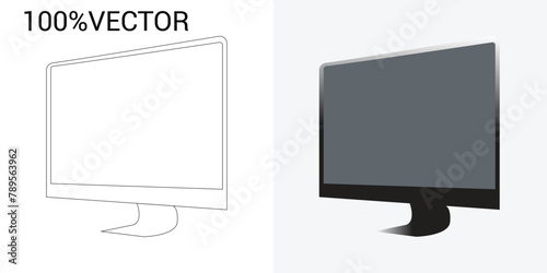 vector and line art set for monitors and televisions