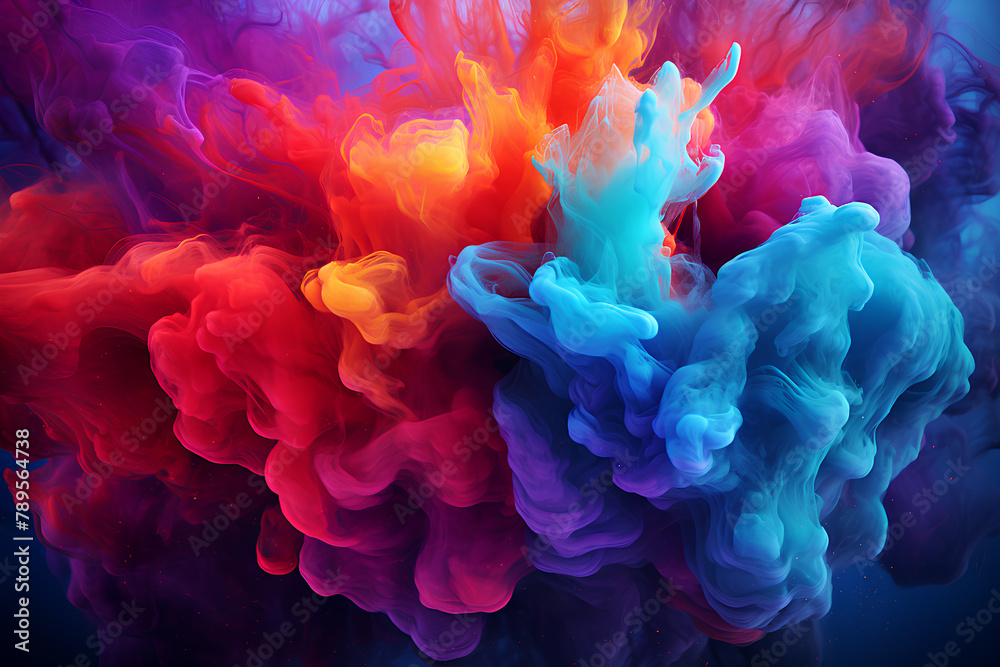 Fototapeta premium Experiment with different filters and smoke effects colorful background