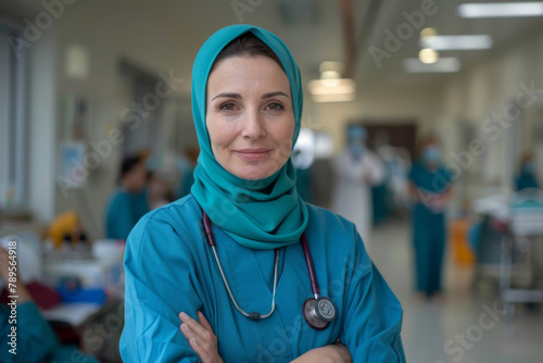 Muslim surgeon nurse,woman