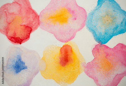 Watercolor abstract flowers photo