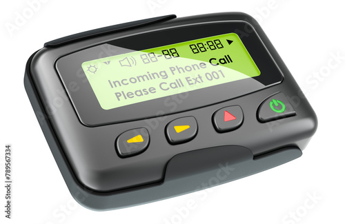 Pager or beeper. 3D rendering isolated on transparent background photo