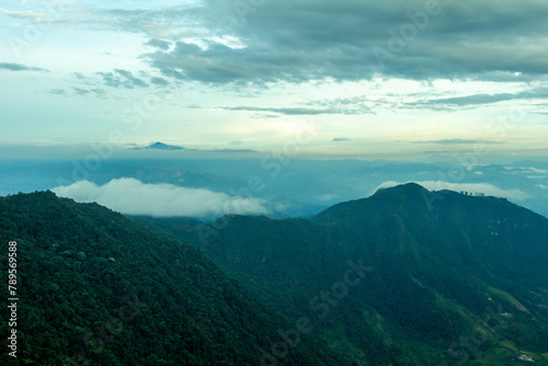 Panorama of the Andes Mountains from the Cerro las Nubes  Mount of the Clouds  in Jerico  Jeric    Antioquia  Colombia.