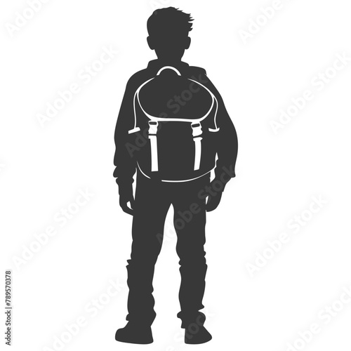 Silhouette back to school boy student black color only © NikahGeh