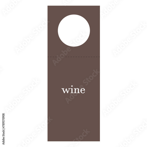 Bottle neck hanger template. Wine tag.