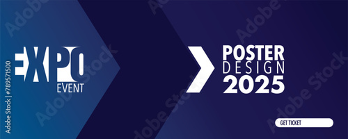 Abstract colorful expo poster design template with wavy lines for business promotions, technology and events. Vector
