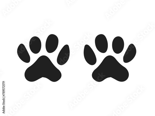 Vector illustration of paw icon. Paw print sign and symbol. Dog or cat paw isolated on white © KotBaton