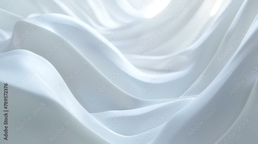 Closeup of rippled white silk fabric lines. 3d render illustration Closeup of rippled white silk fabric lines. 3d render illustration