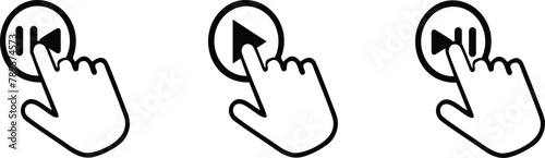 hand pressing play button