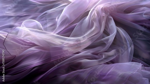 soft and ethereal lilac fabric gently billowing in the breeze