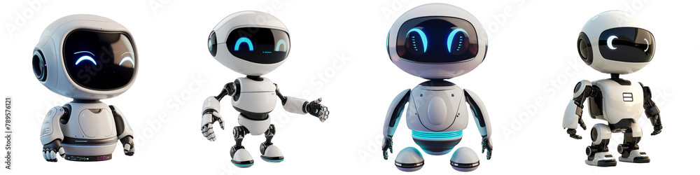 Futuristic humanoid robot ai assistant isolated with no background Futuristic humanoid robot ai assistant isolated with no background