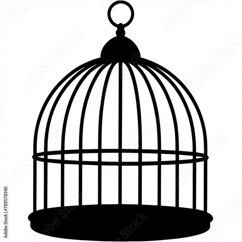 bird cage silhouette vector illustration © CreativeDesigns