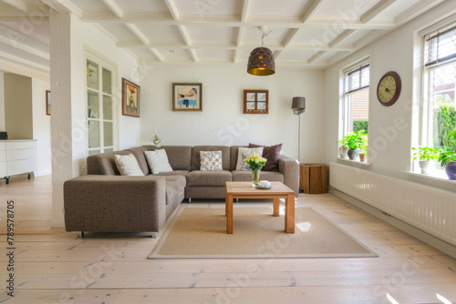 A minimalist living room interior