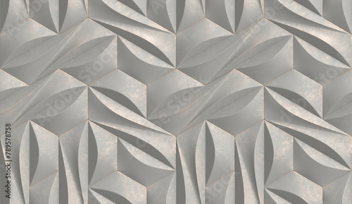 Gray geometric seamless wall. photo