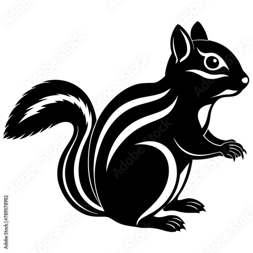 chipmunk silhouette vector illustration