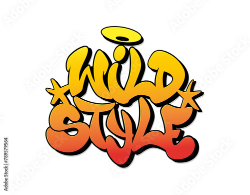 Wild style font in graffiti style. Vector illustration.