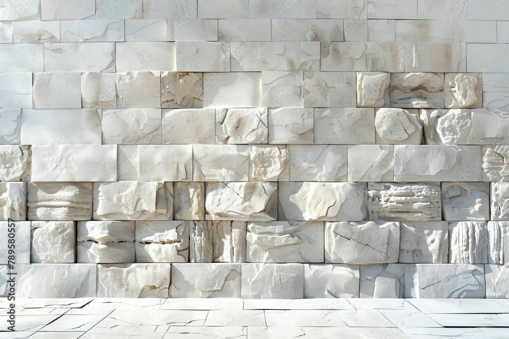 Textured White Stone Wall in Abstract Art Form Textured White Stone Wall in Abstract Art Form