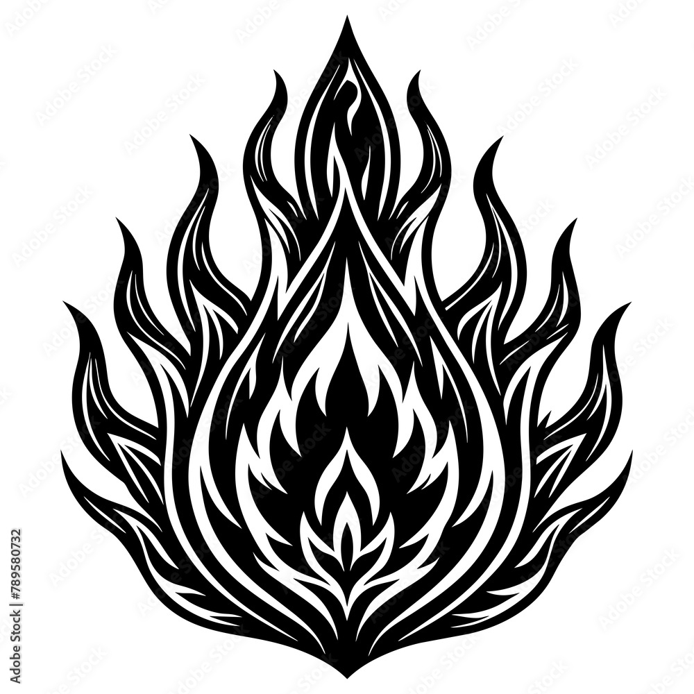 fire flame silhouette vector illustration