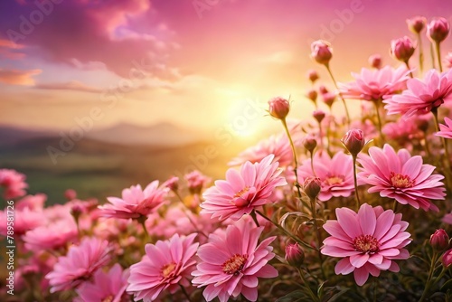 pink flowers on sunset scene © Z-Design