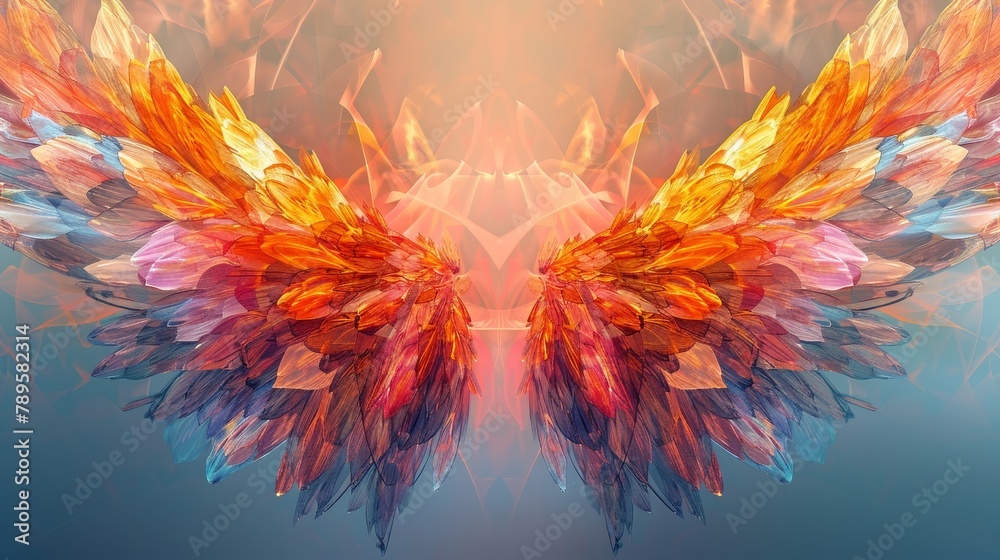 Abstract Wings: A photo of a graphic design artwork showcasing abstract wings