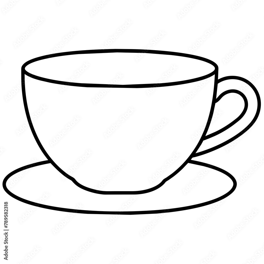 tea with cup vector illustration