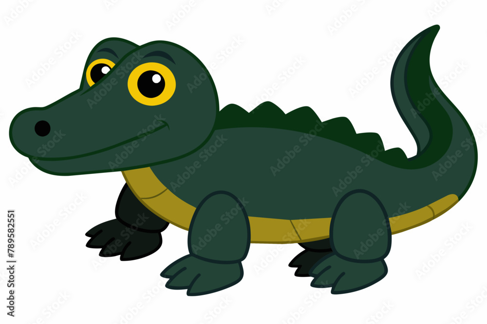 Naklejka premium alligator Silhouette vector illustration white background