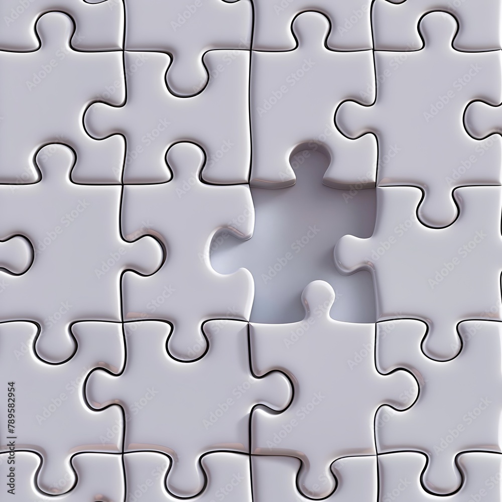 white puzzle with one piece missing white puzzle with one piece missing