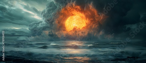 Apocalyptic Fury: Oceanic Nuclear Detonation. Concept Apocalyptic, Fury, Oceanic, Nuclear Detonation photo