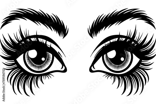 Beautiful eyes on white background