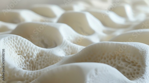 White organic 3D structure resembling a coral or bone tissue. Can be used as a background for medical, science, or nature-themed projects.