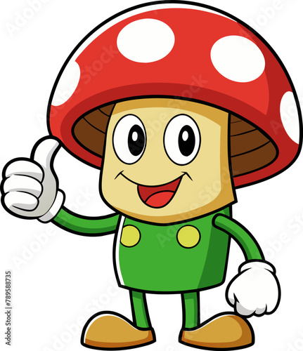 Mascot Illustration Mushroom Doing Thumbs Up