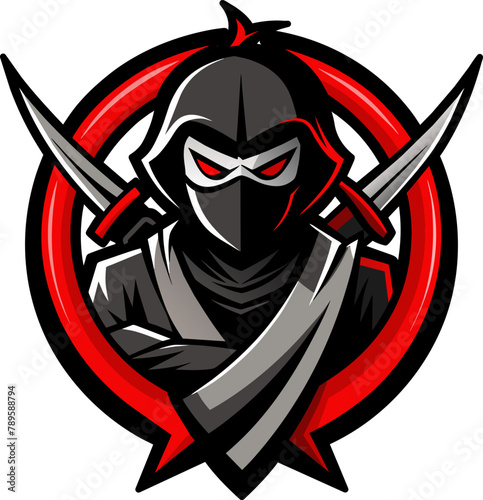 Ninja warrior esport logo mascot design