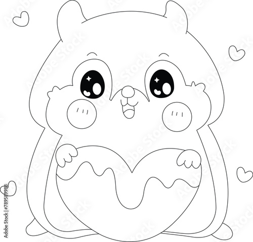 Hamster coloring pages for KDP (ID: 789589988)