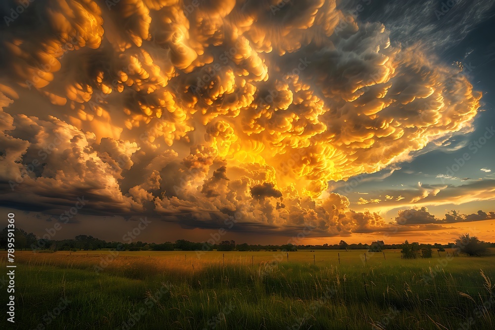 : Dramatic storm clouds parting to reveal a breathtaking sunrise.