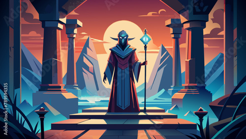 "The Watcher in the Shadows": A silent sentinel standing vigil over the realms of darkness, their eyes gleaming with the wisdom of ages past.
