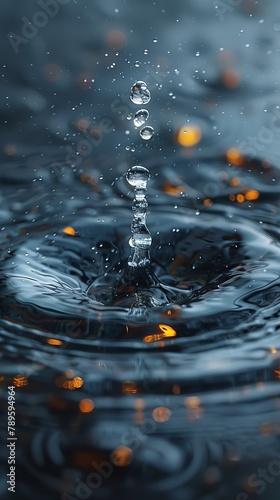 Raindrops hitting a pond showcase the tranquil yet lively essence of rainwater impact on nature photo