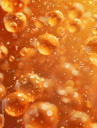 Close up of bubbles in Amber liquid, a key Ingredient in Egusi Recipe