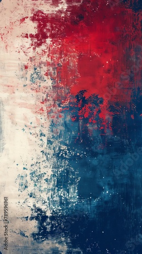 Abstract Painting With Red, White, and Blue Colors