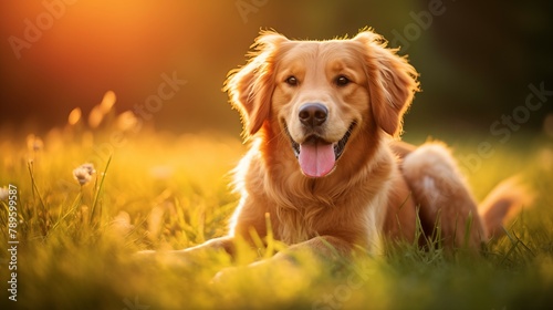 Picture of a cute dog with blurred background Created with Generative AI technology.