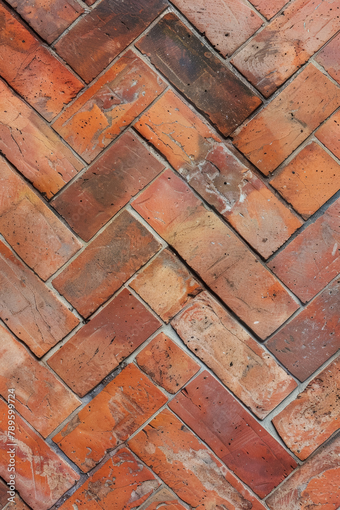 Detailed Terracotta Herringbone Floor Pattern for Seamless Backgrounds Detailed Terracotta Herringbone Floor Pattern for Seamless Backgrounds
