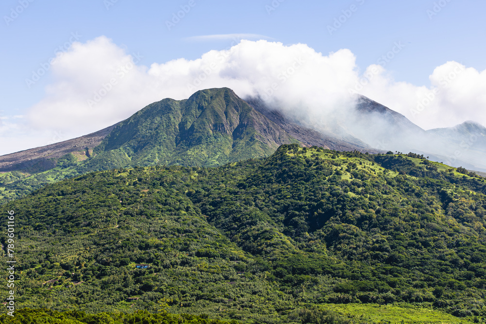 Fototapeta premium A view of Soufriere Hills Volcano on the island of Montserrat in the Caribbean