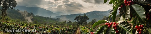 Coffee Cherry Farm in Guatemala, Agricultural Landscape photo