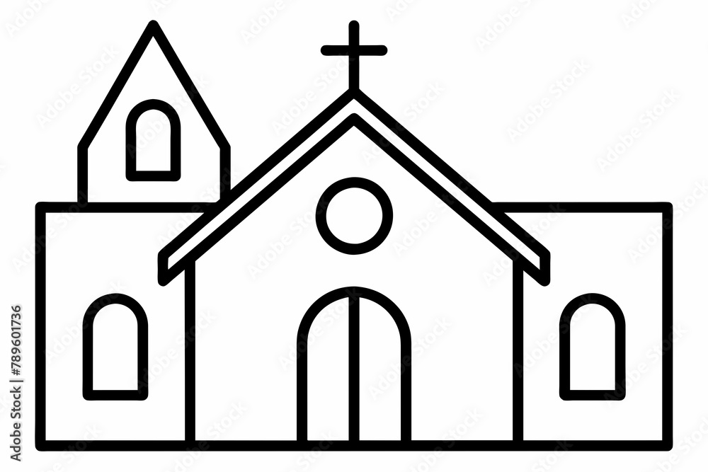 iglesia en arte lineal, sin tanto detalle y sin fondo white background iglesia en arte lineal, sin tanto detalle y sin fondo white background