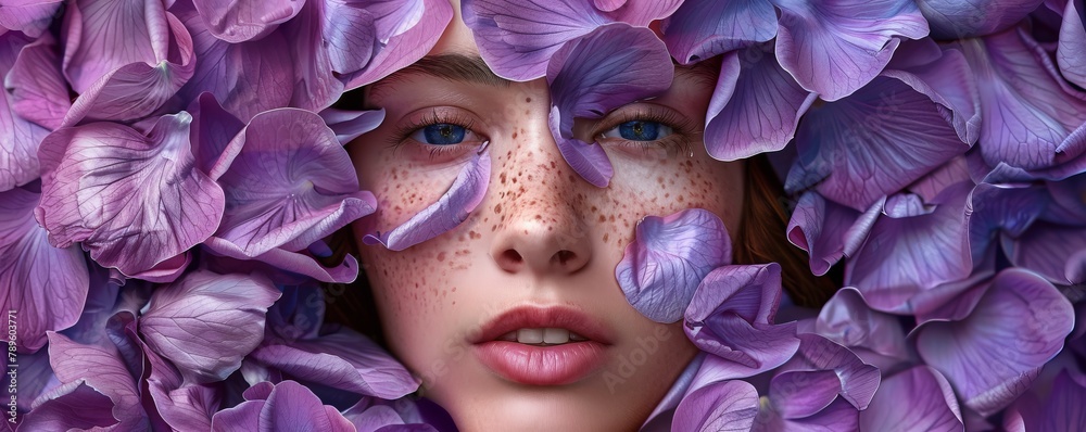 face in flower petals. face in flower petals.