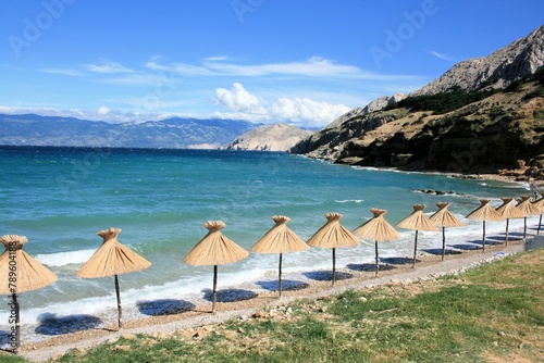 the beach of Baska, island Krk, Croatia